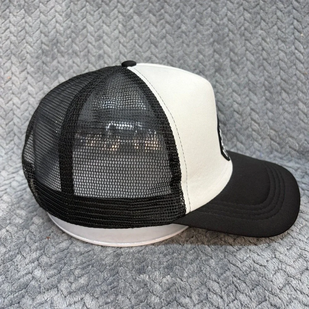 Black White Dice Embroidered Trucker Hat Snapback Mesh Cap 0887